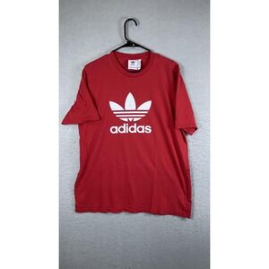 Adidas Shirt Mens Large Red Trefoil Logo Originals Graphic T-Shirt Tee Top